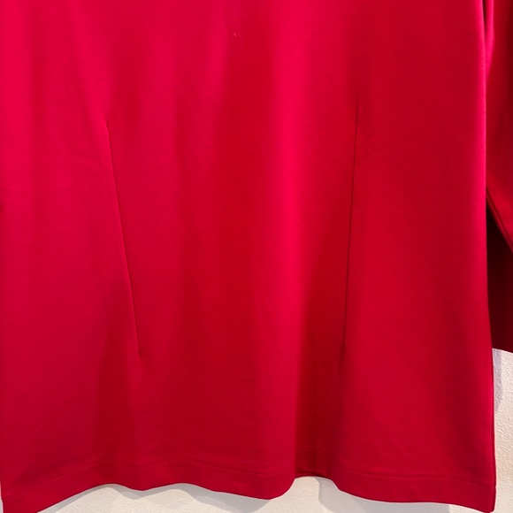 NWT Ann Taylor Factory 3/4 Sleeve Red SZ M Blouse V-Neck - Picture 2 of 9